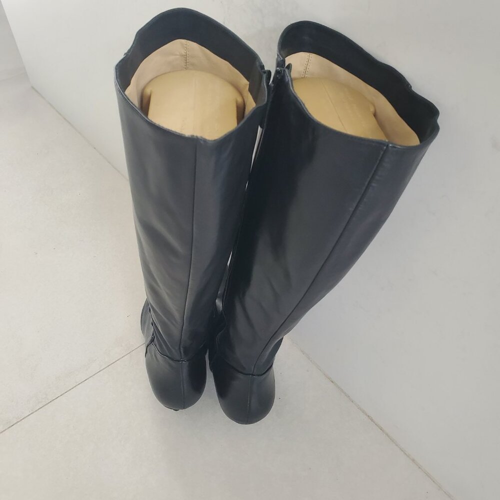 Stunning Cole Haan NikeAir Black Leather Kitten Heel Boots Needs Sole Repair 9.5 - Picture 3 of 13